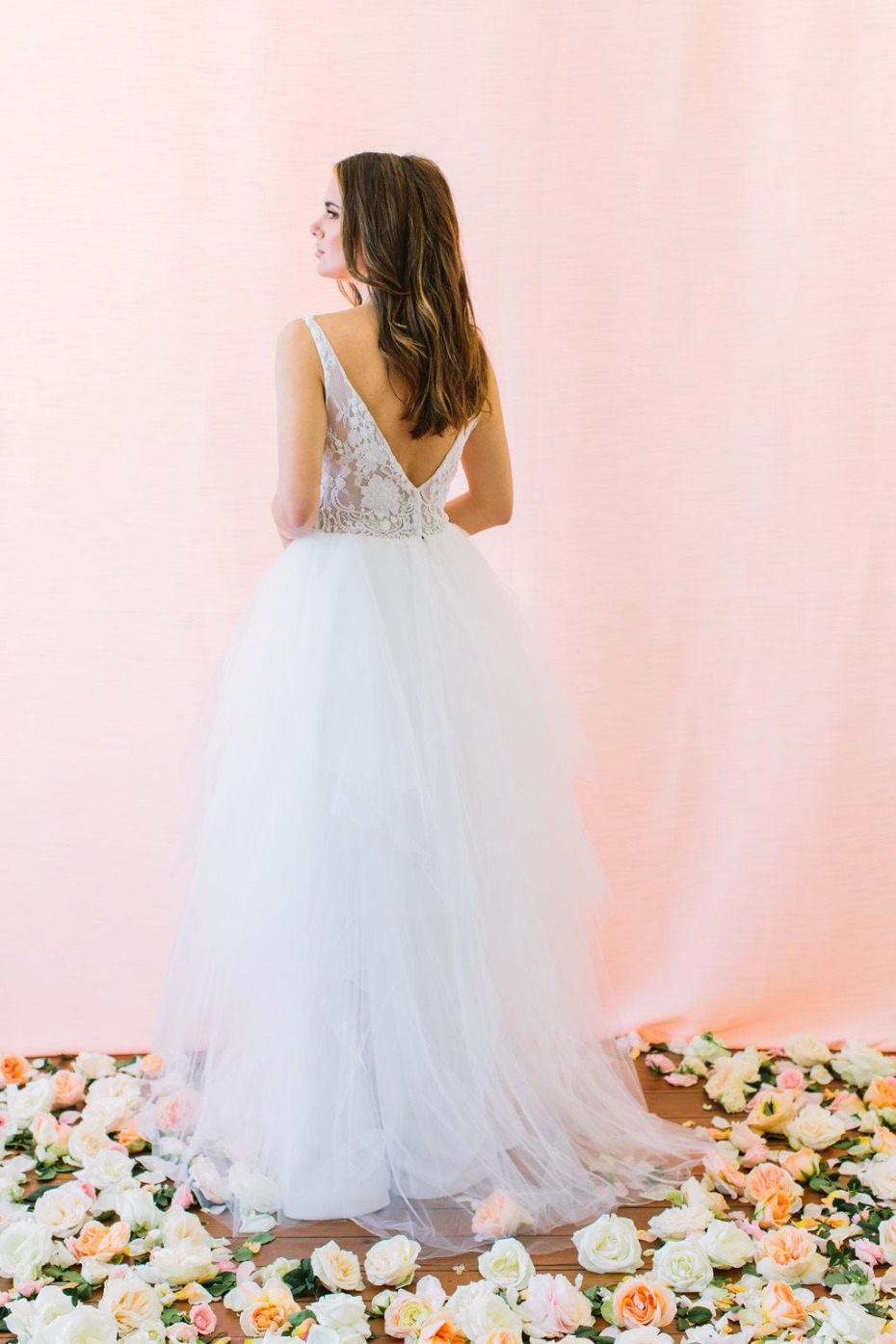 lace bodice and tulle skirt wedding dress kate mcdonald bridal