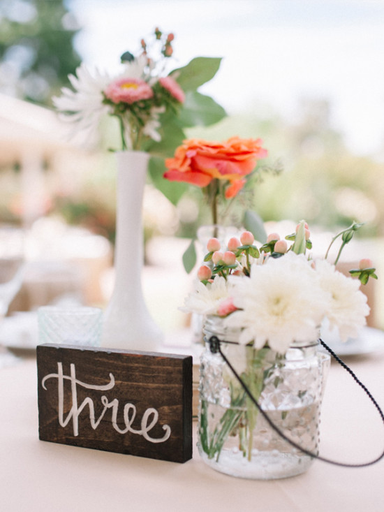 wooden wedding table number signs
