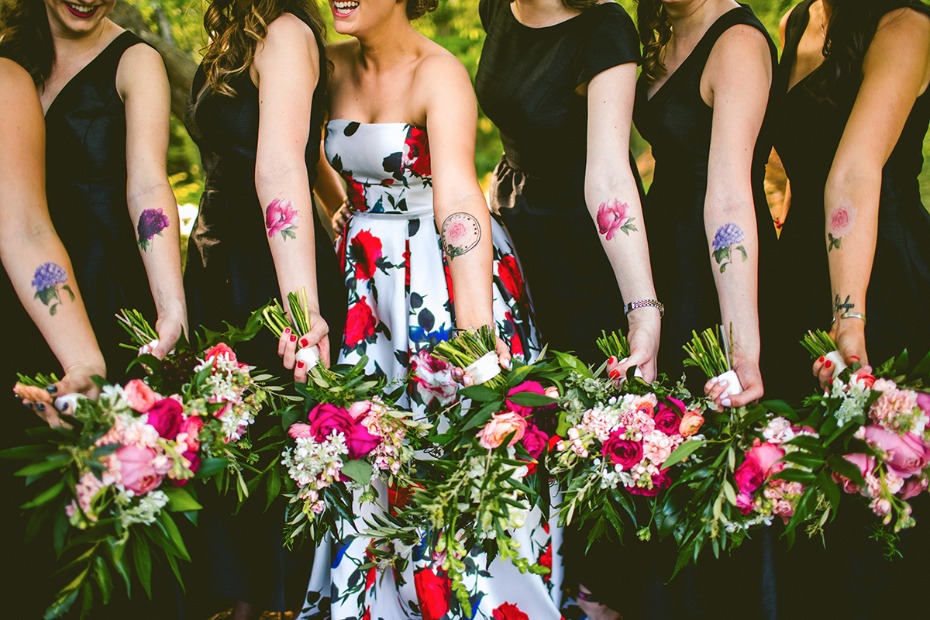 Scented floral tattoos for your bridesmaids