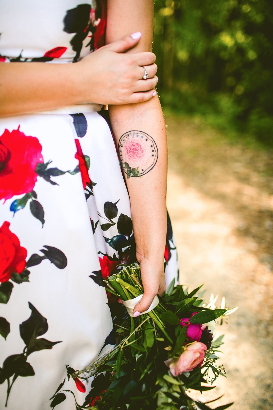 Temp floral tattoo for the bride