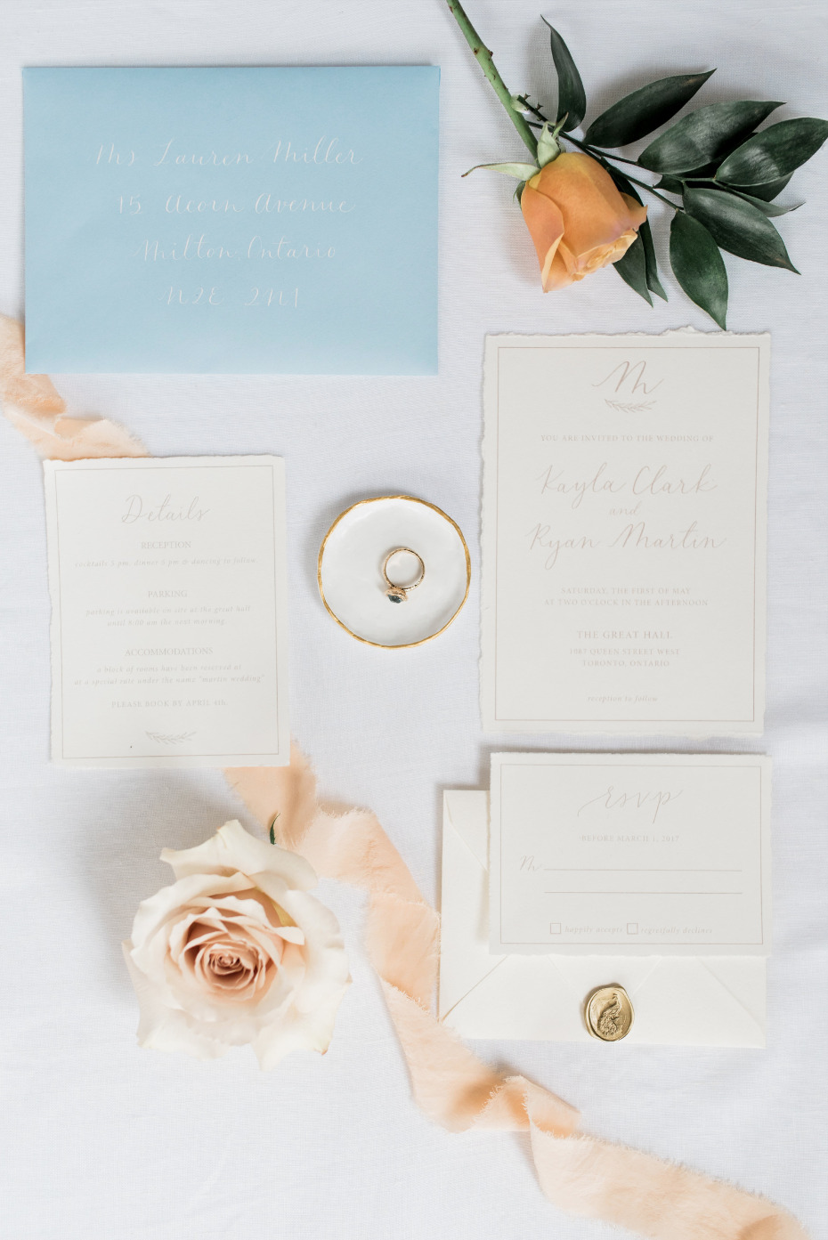 Flourish and Quill Paper Co fancy wedding invtiations
