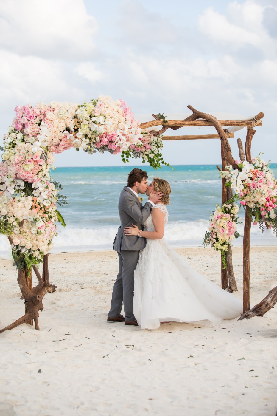 Colorful beach wedding