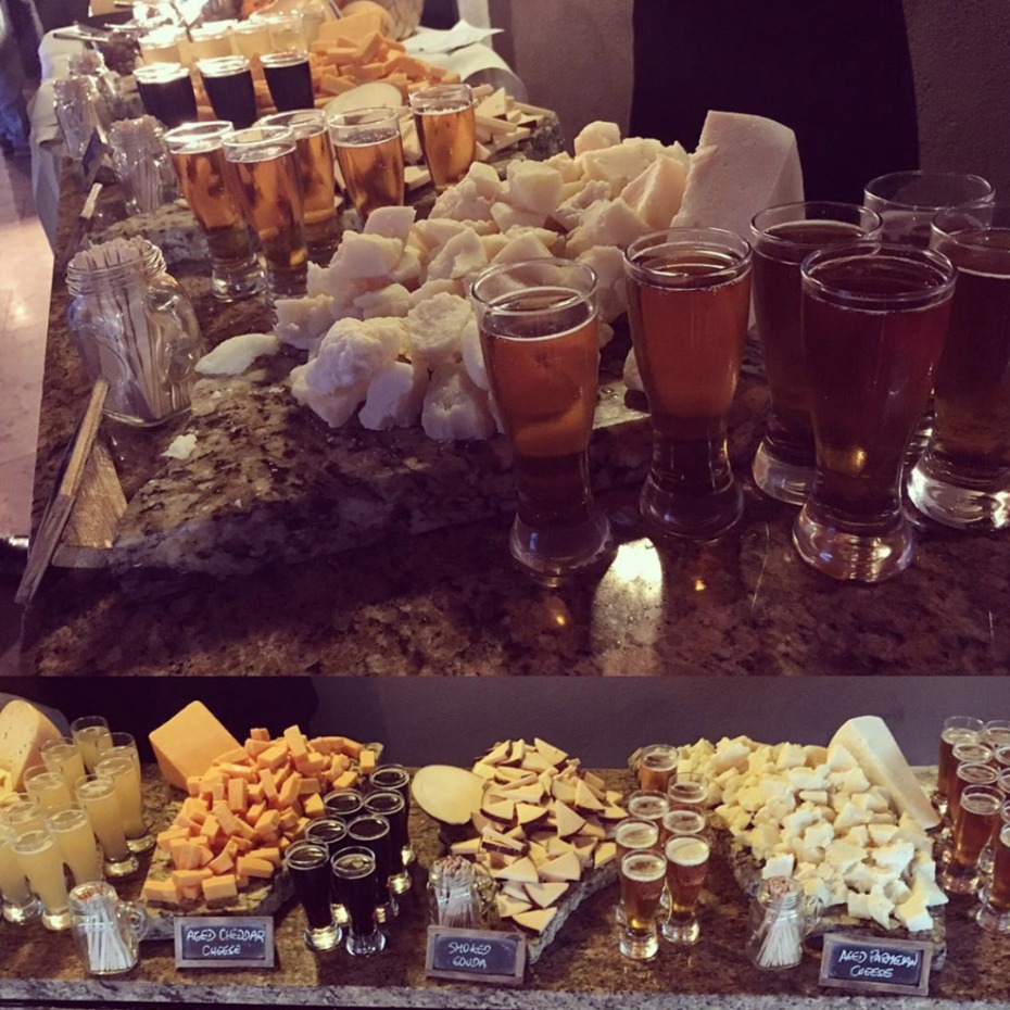 beer cheese and pretzels station