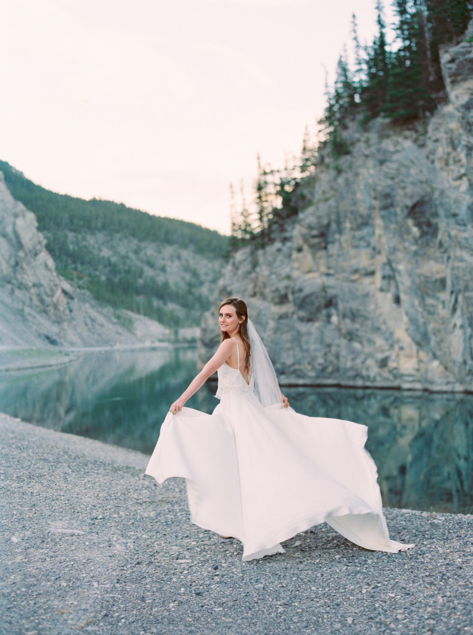 floating wedding dress