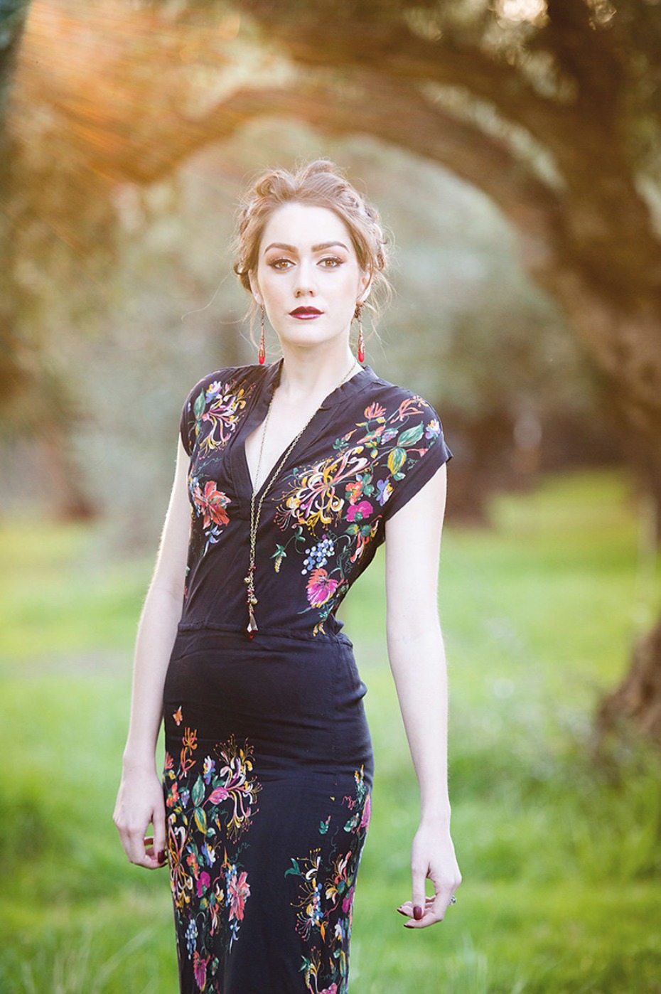 black and floral dress from Dark Pony Designs