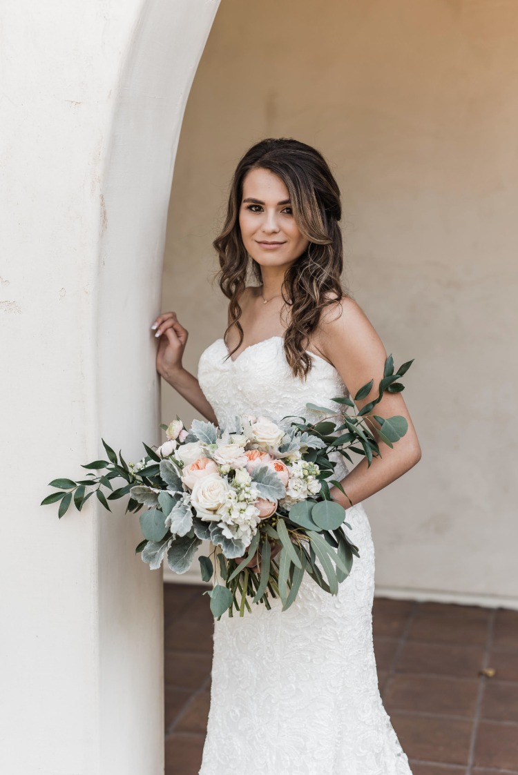 Chic Muted Colors Greenery Bouquet from Studio C Florals