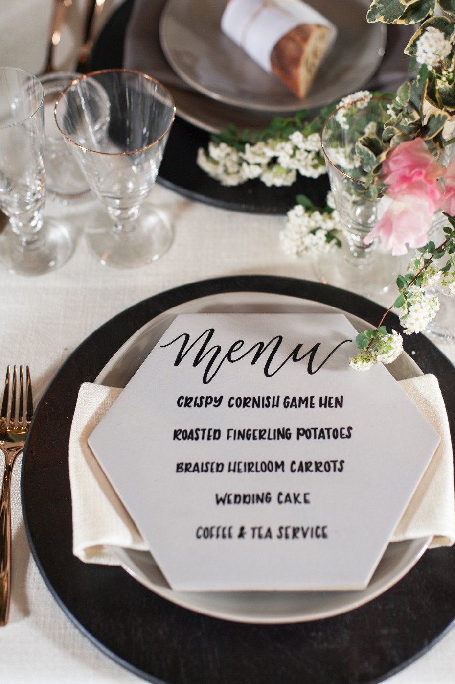 modern wedding menu