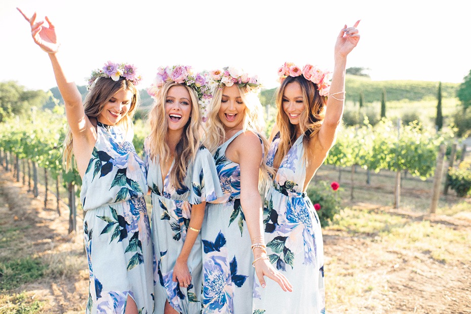 Hawaiian inspired bridesmaid dresses