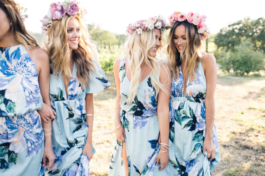 Hawaiian inspired bridesmaid dresses