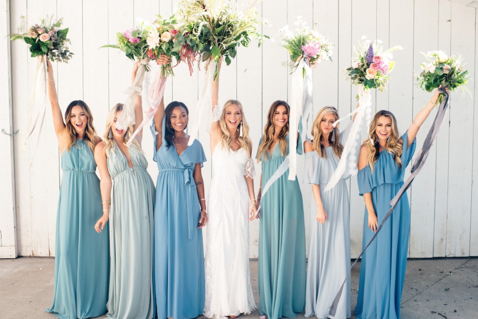 bridesmaid in blue bridesmaid dresses from Show Me Your Mumu