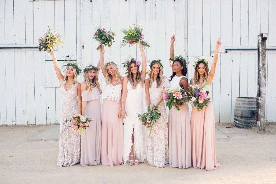 boho chic pink bridesmaid dresses from Show Me Your Mumu