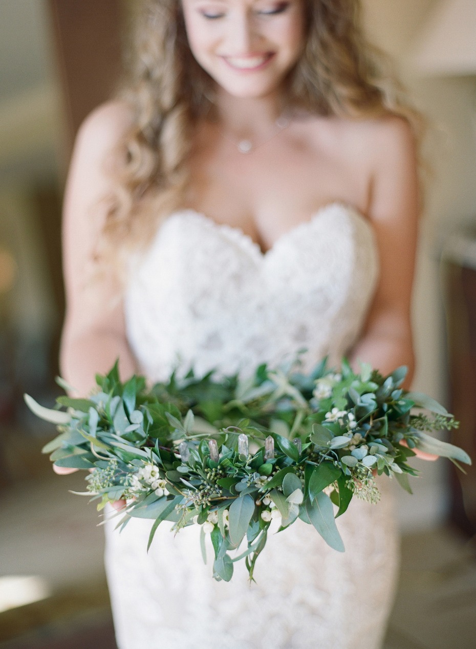 greenery wedding halo