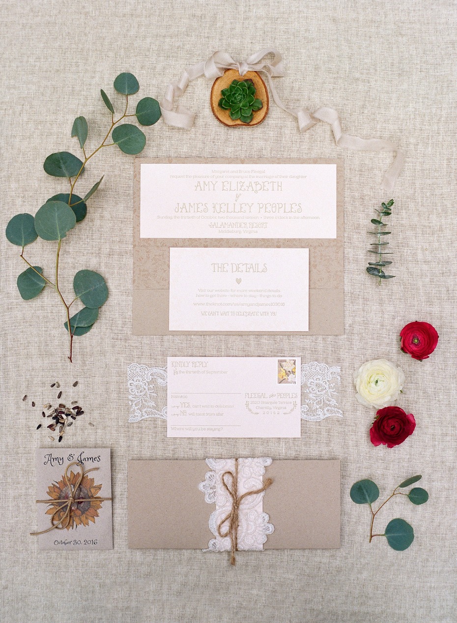 rustic chic wedding invitations