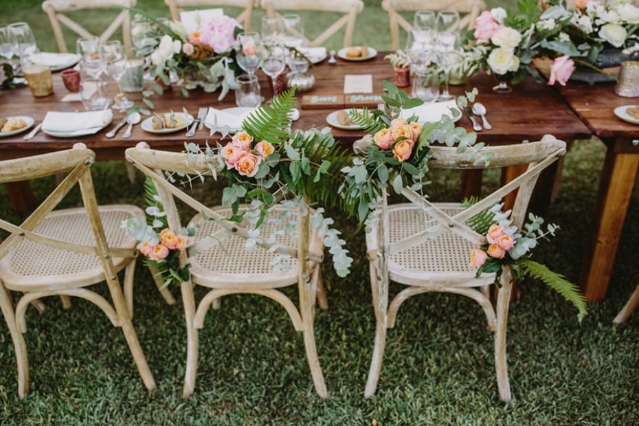sweetheart table floral chair decor