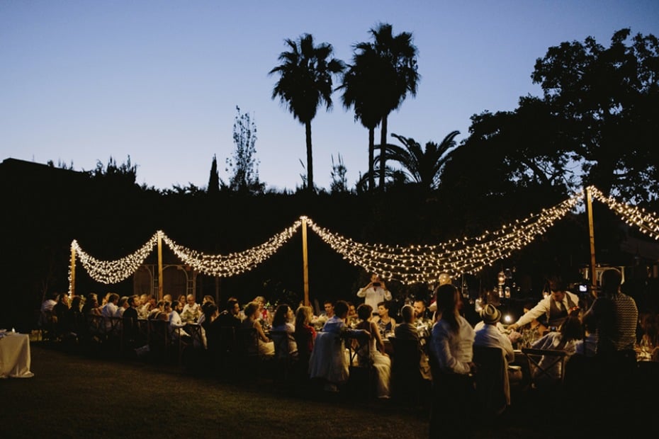 glowing wedding reception