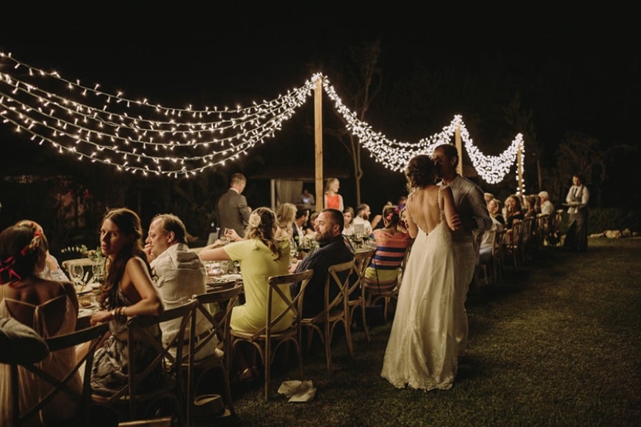 twinkle lights at your reception