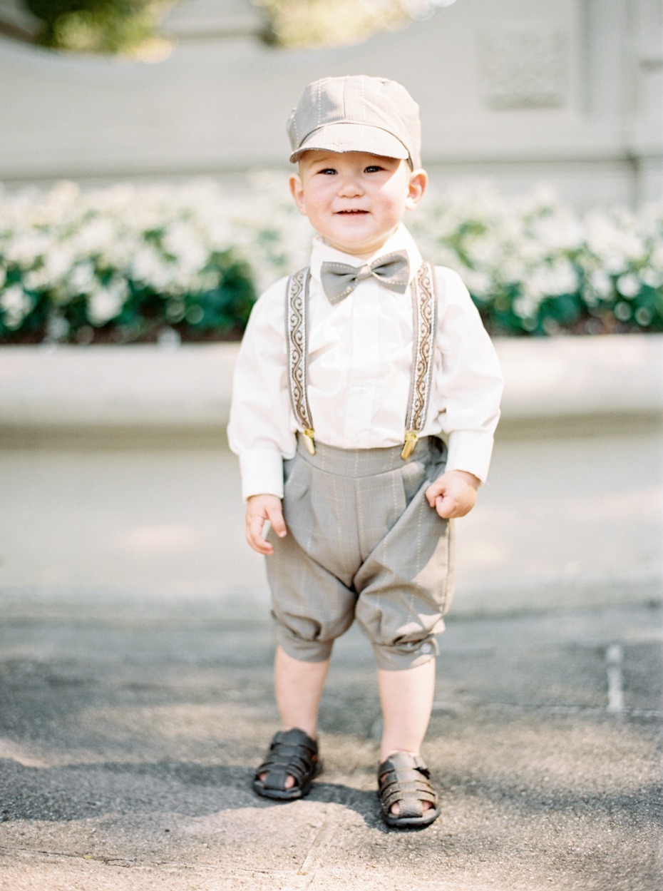 Adorable ring bearer / train conductor