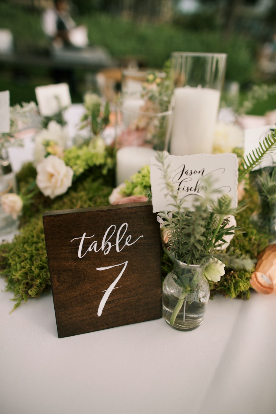 Wood block table number