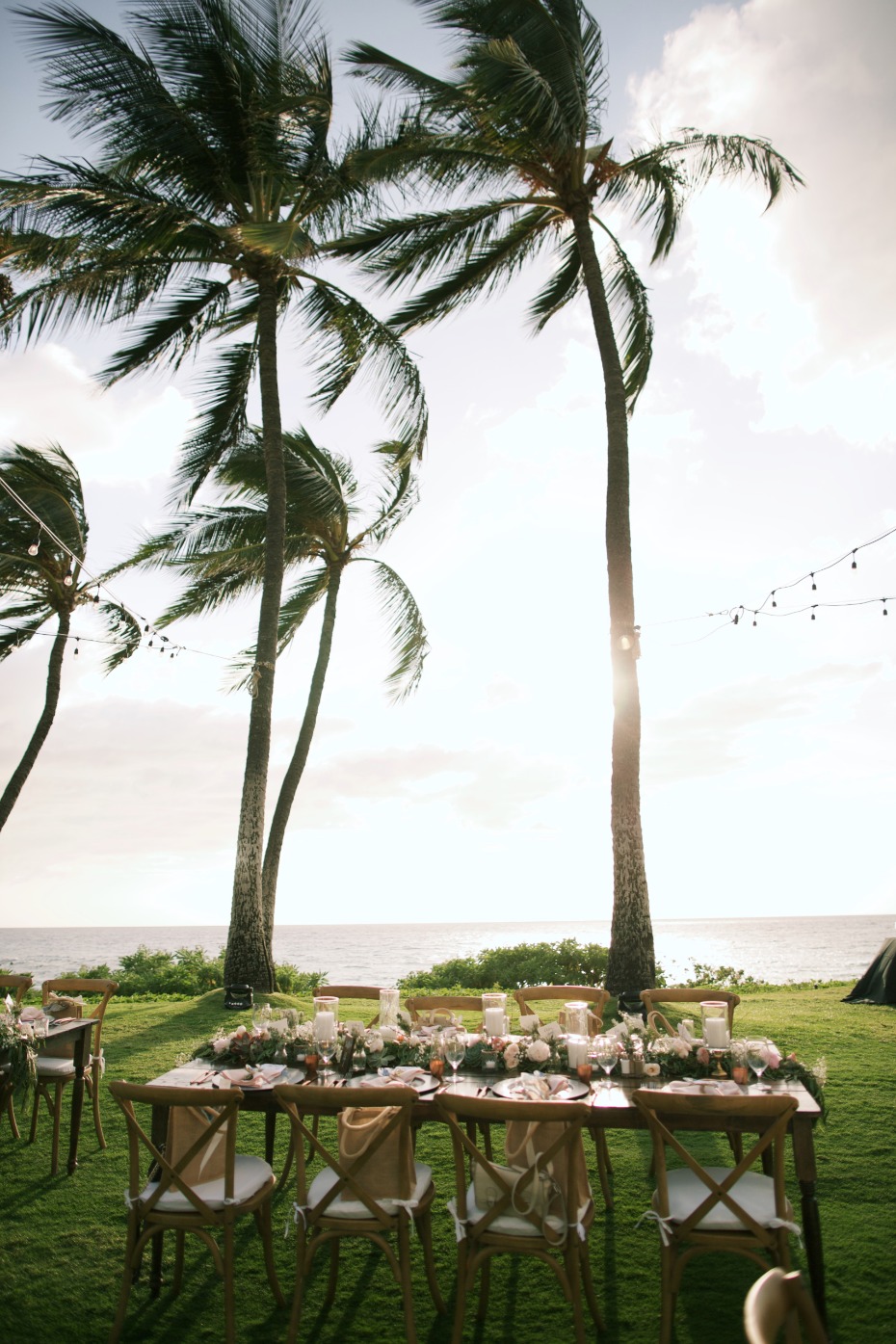 Beautiful reception where the palm trees sway