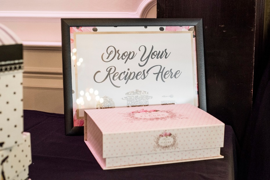Drop Your Recipes Here sign with a box for submissions