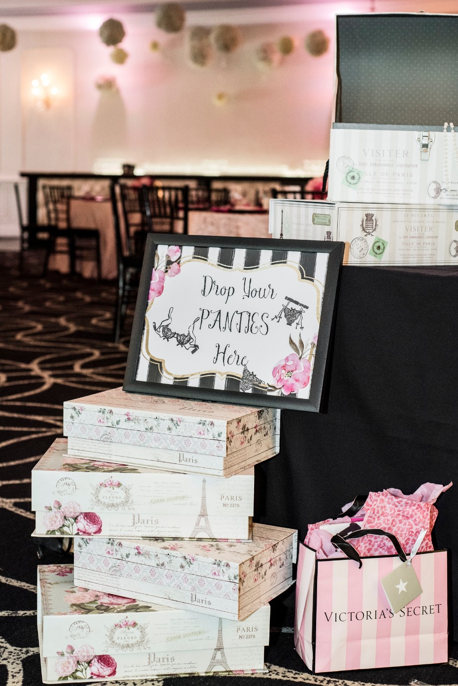 Drop your panties here bachelorette party game setup