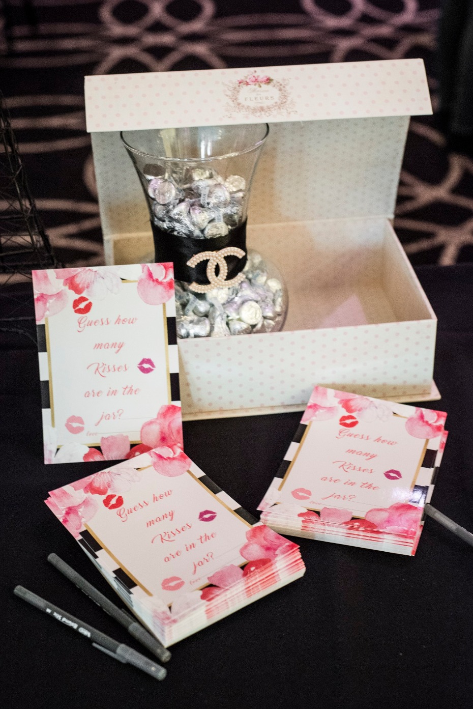 Guess how many Hershey kisses in the jar bridal shower