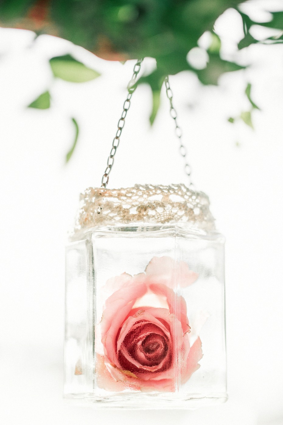 hanging wedding rose decor