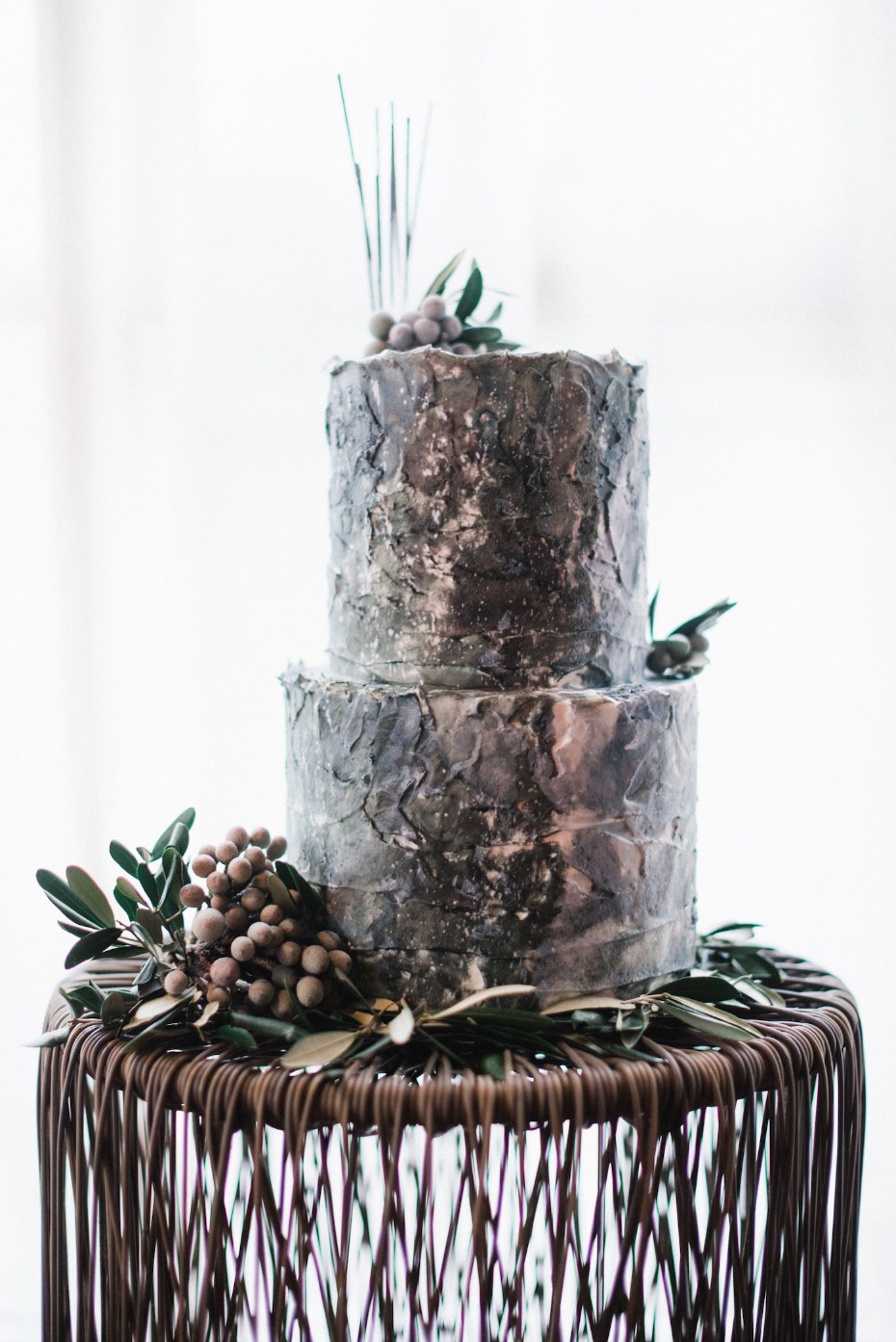 natural themed wedding cake