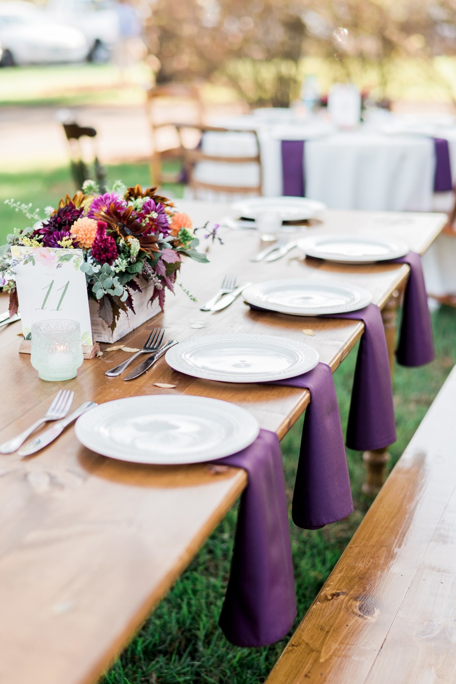 purple accented wedding table