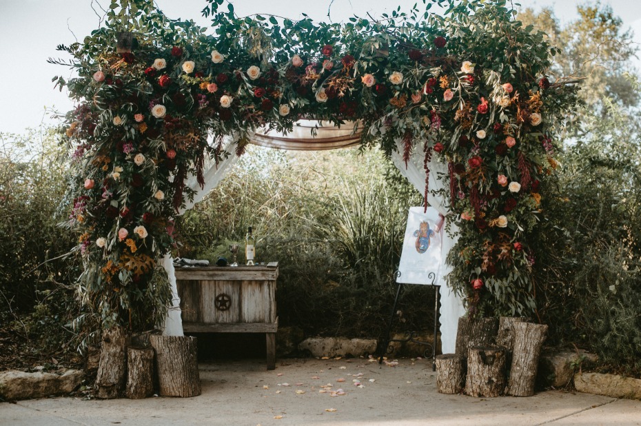 Over-the-top fall floral chuppah