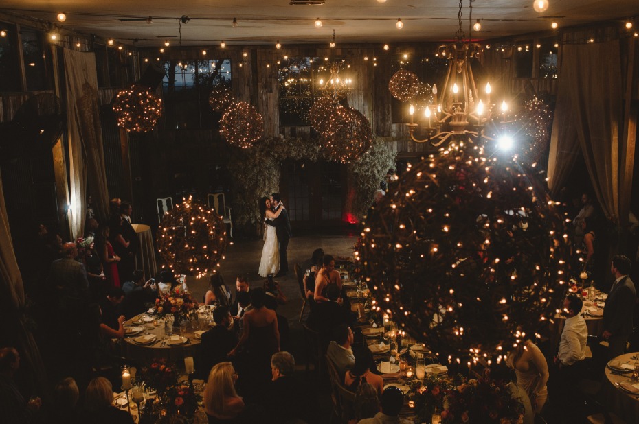 Romantic atmosphere for a first dance