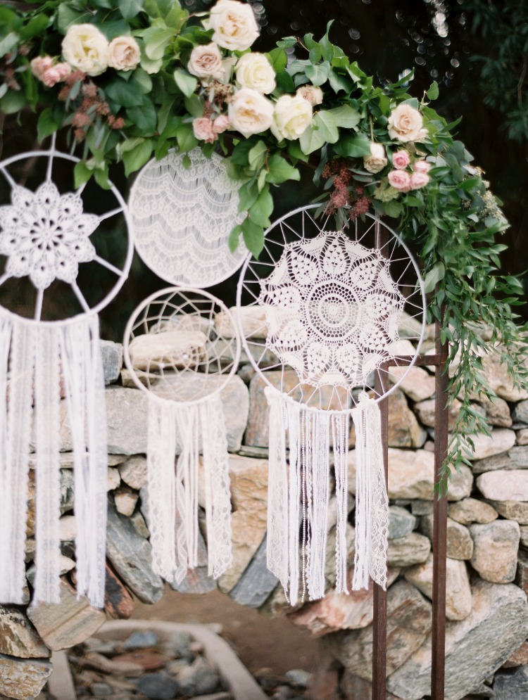 Outdoor Boho Romance Wedding with Handmade Dream Catchers