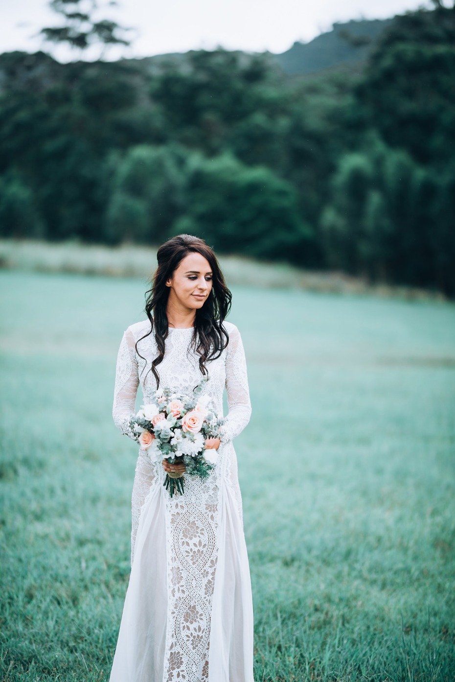 Long sleeve lace wedding dress for the boho bride