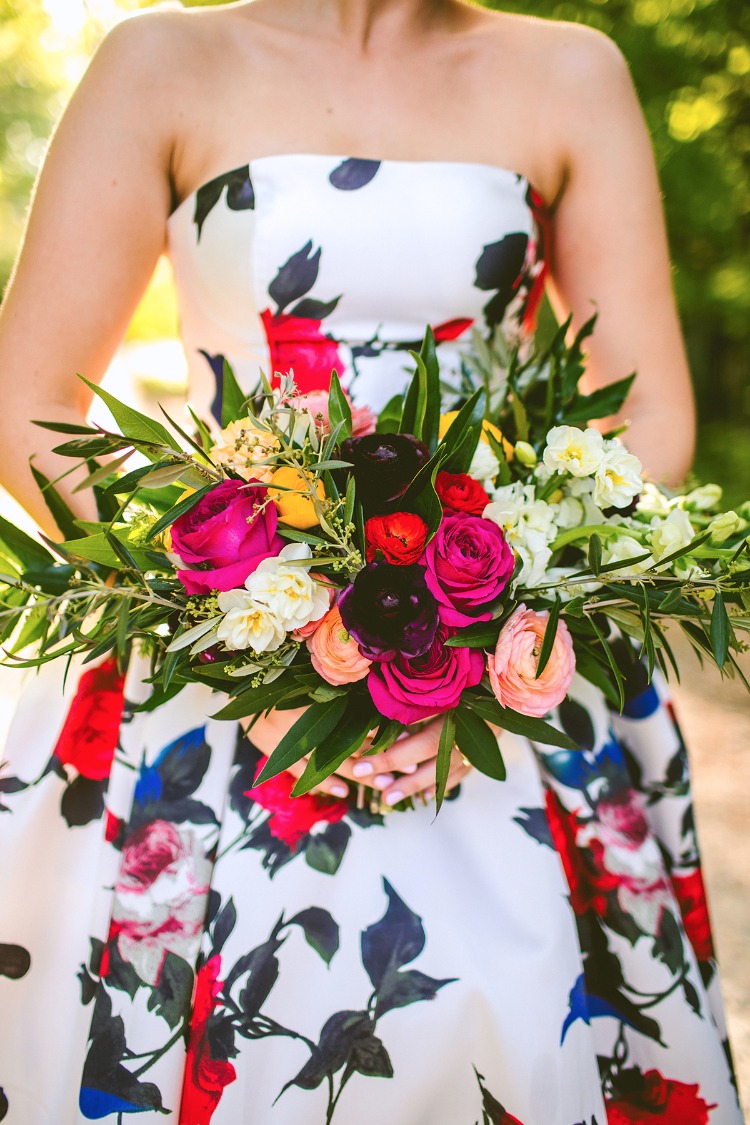 So Much Love for this Colorful Pantone Swatch Floral Wedding