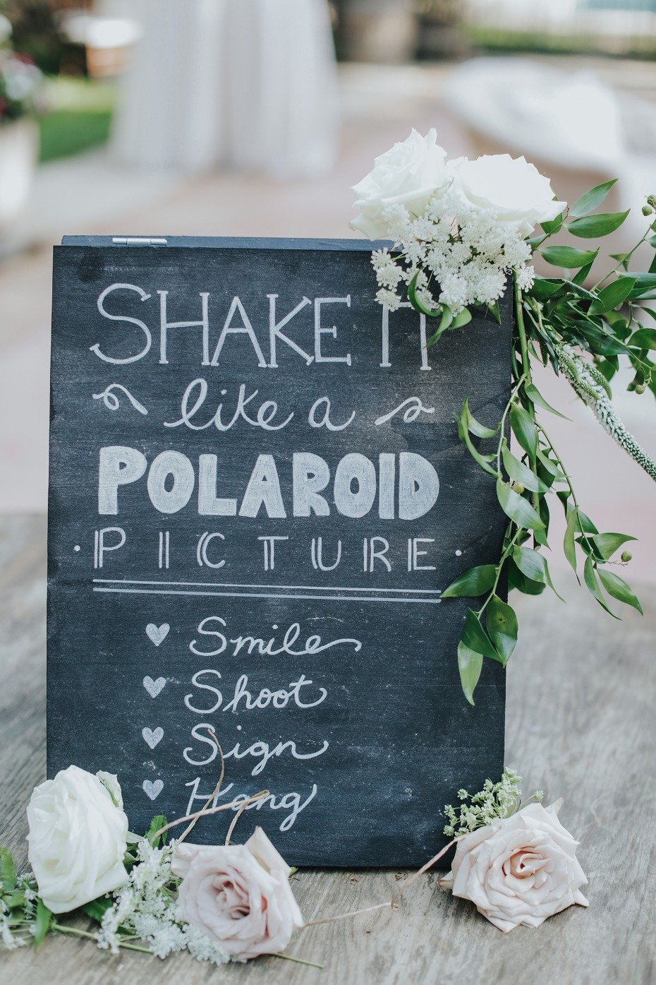 shake it like a polaroid picture wedding sign