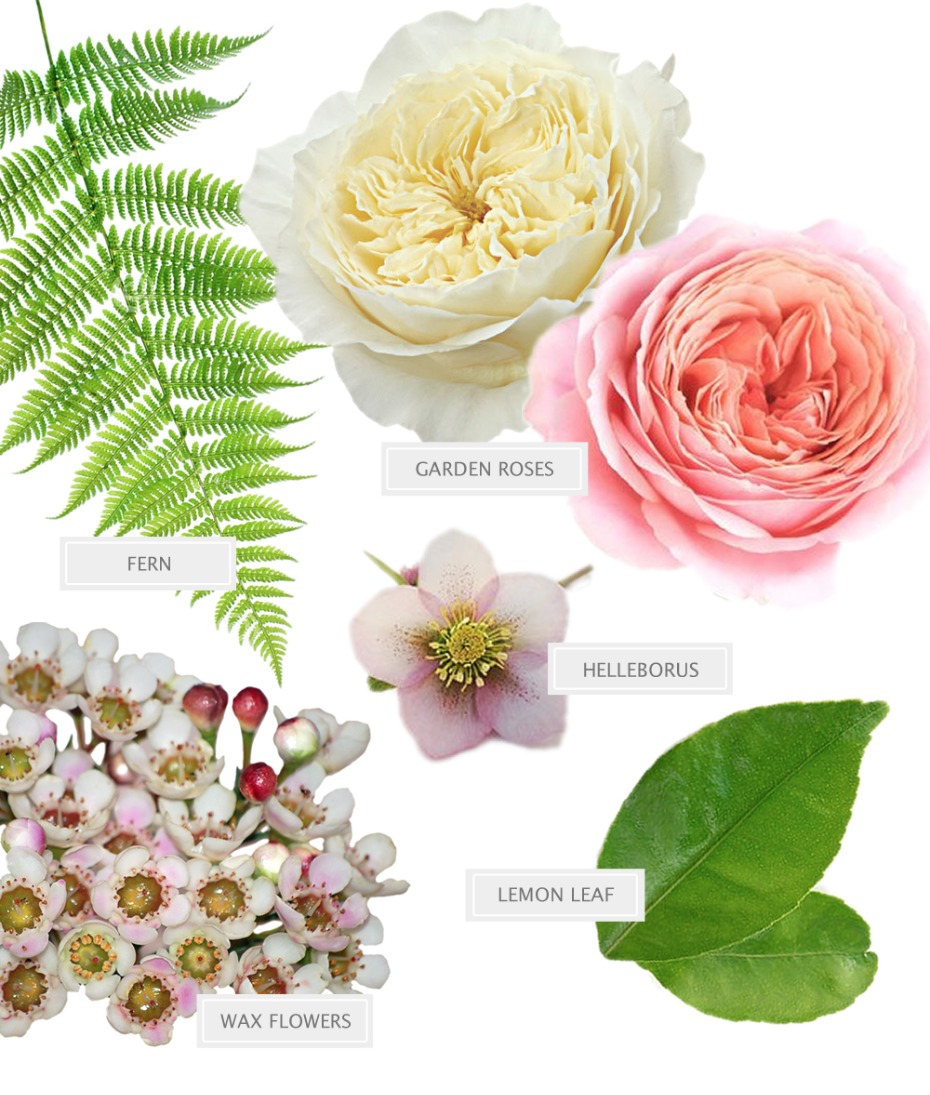 soft pink and white bouquet recipe