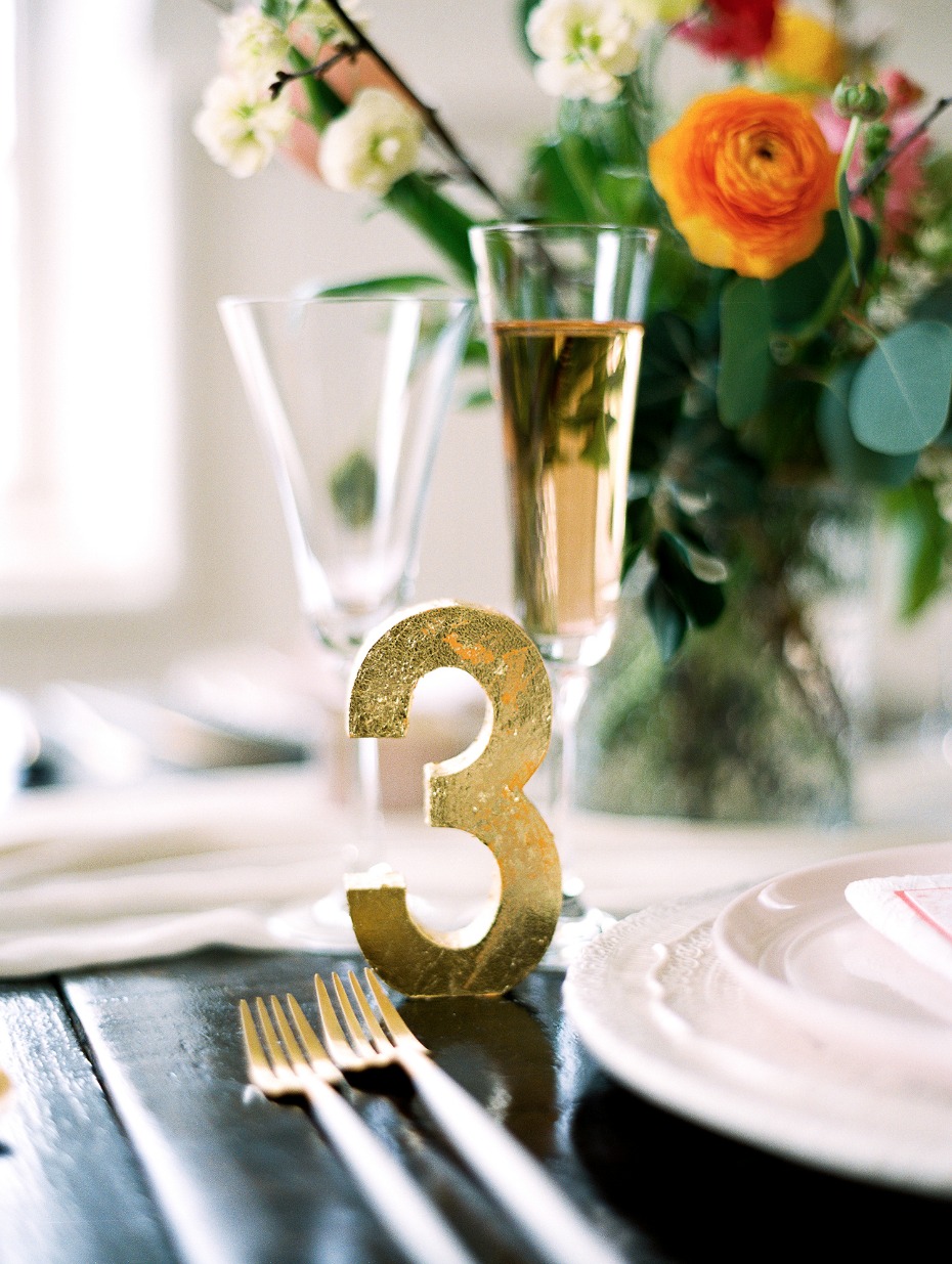 Gold foil table numbers