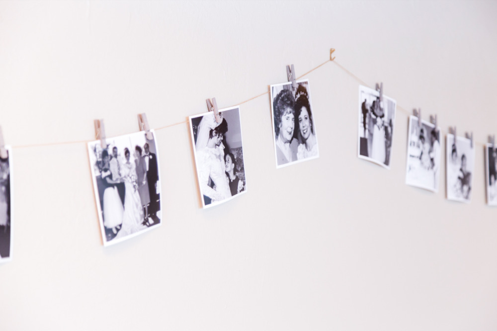 hanging photos to personalize the space