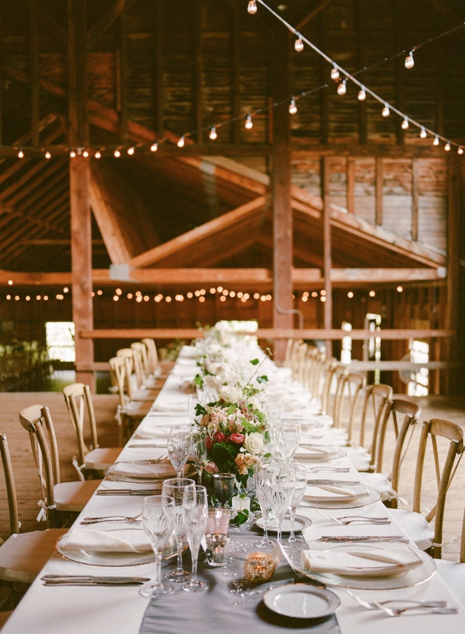 long family style wedding table