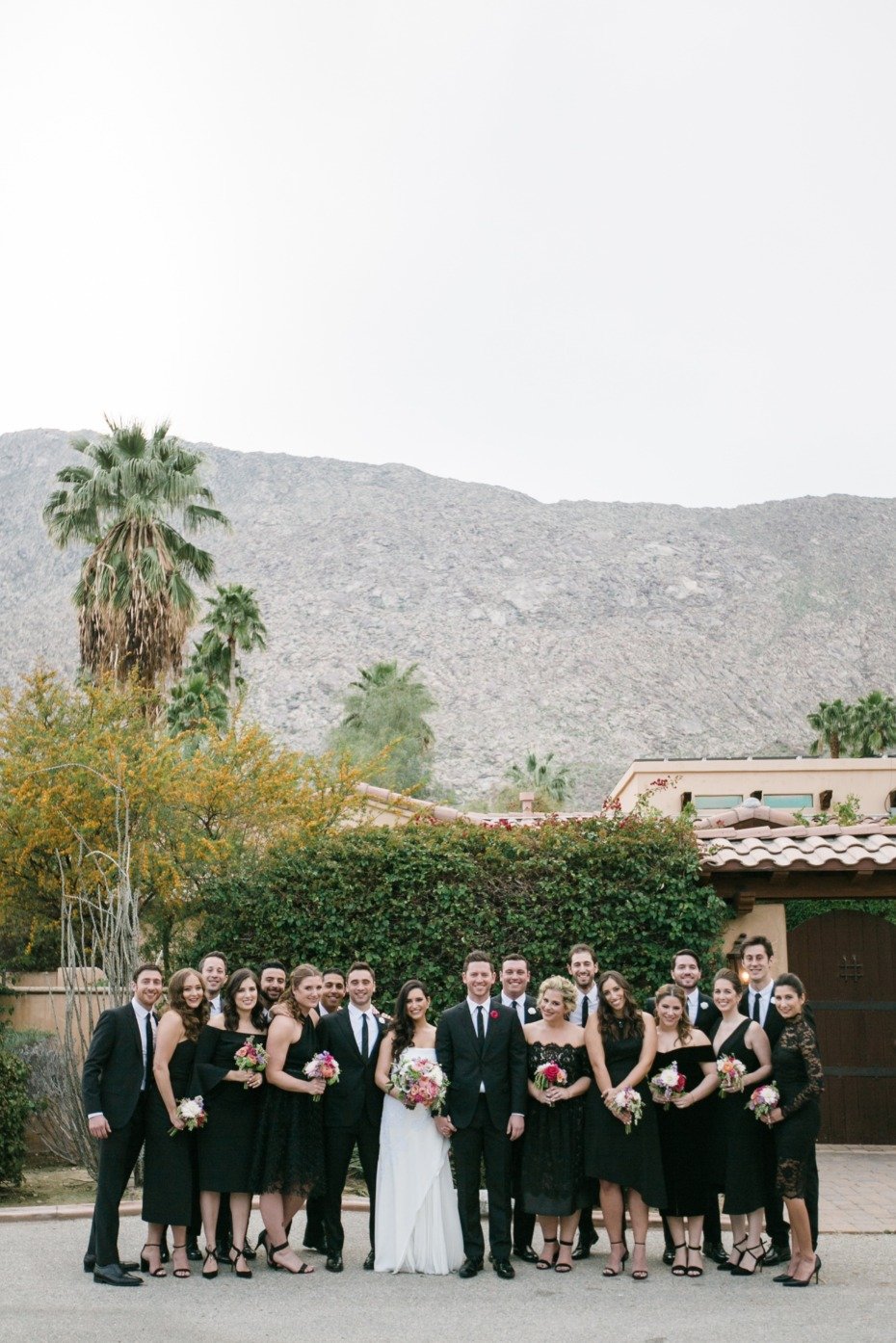 Chic wedding party in black