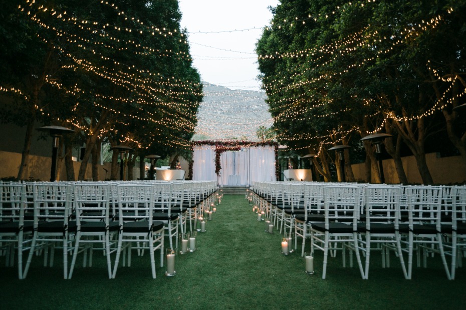 Twinkle lights for a nighttime ceremony