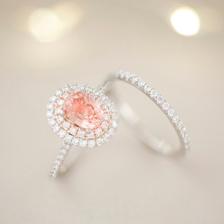 oval double halo engagement ring in two tone gold for @shanecompany