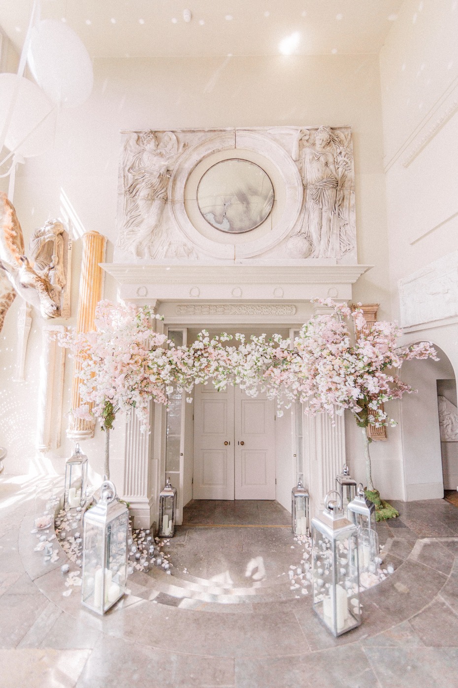 cherry blossom wedding arch entry