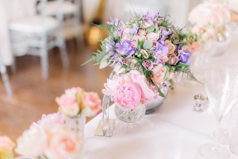 pink and purple floral decor