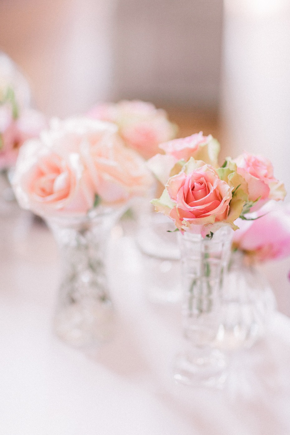 pink rose bud vases