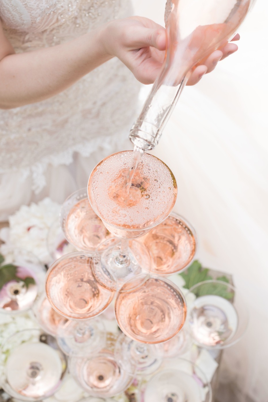 RosÃ© champagne tower
