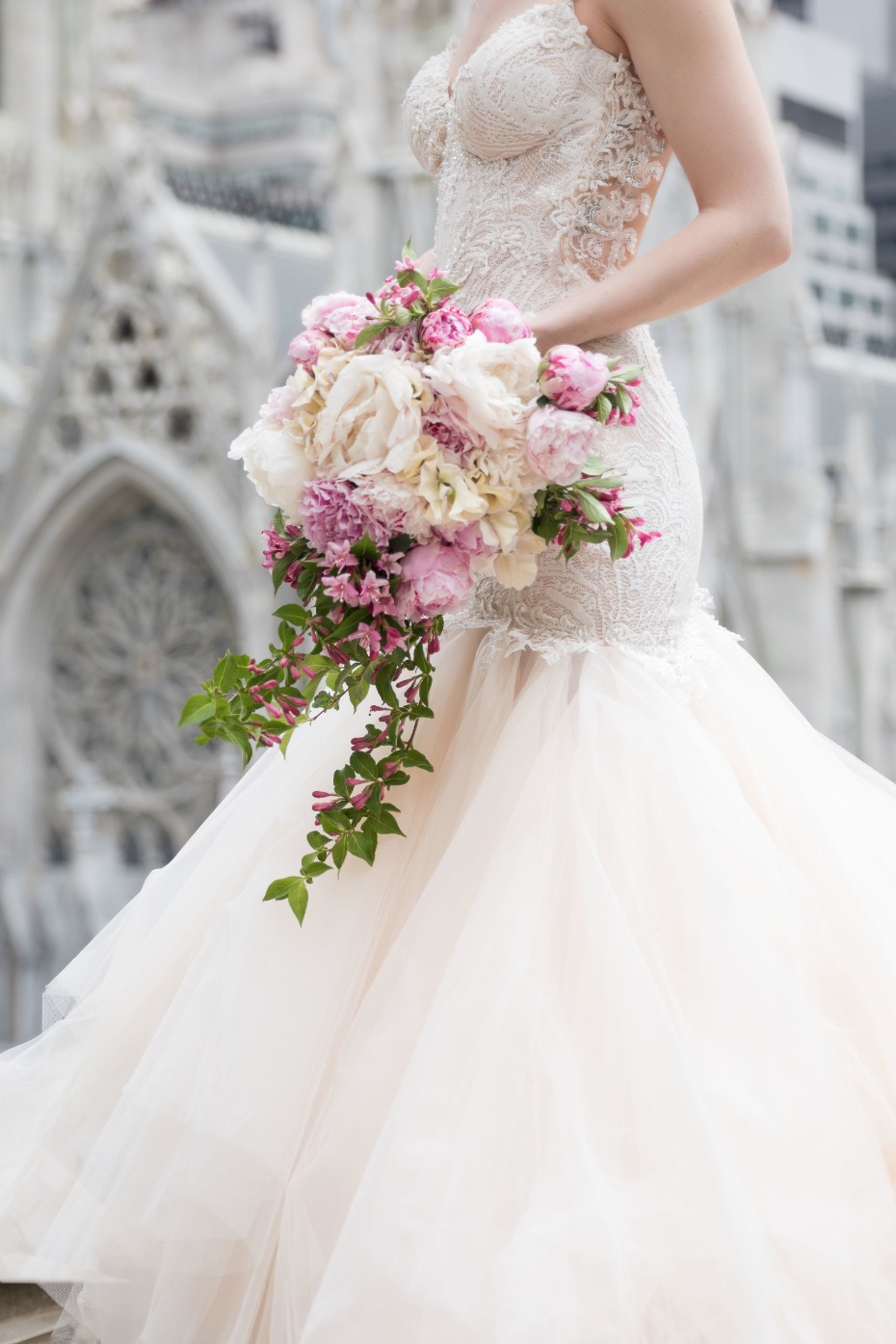 Beautiful blush and white floral bouquet