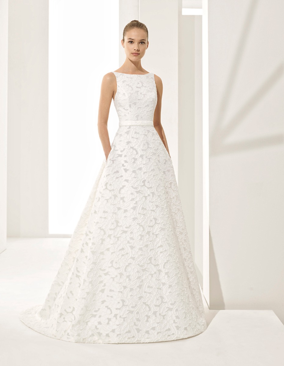 sleek a-line wedding dress