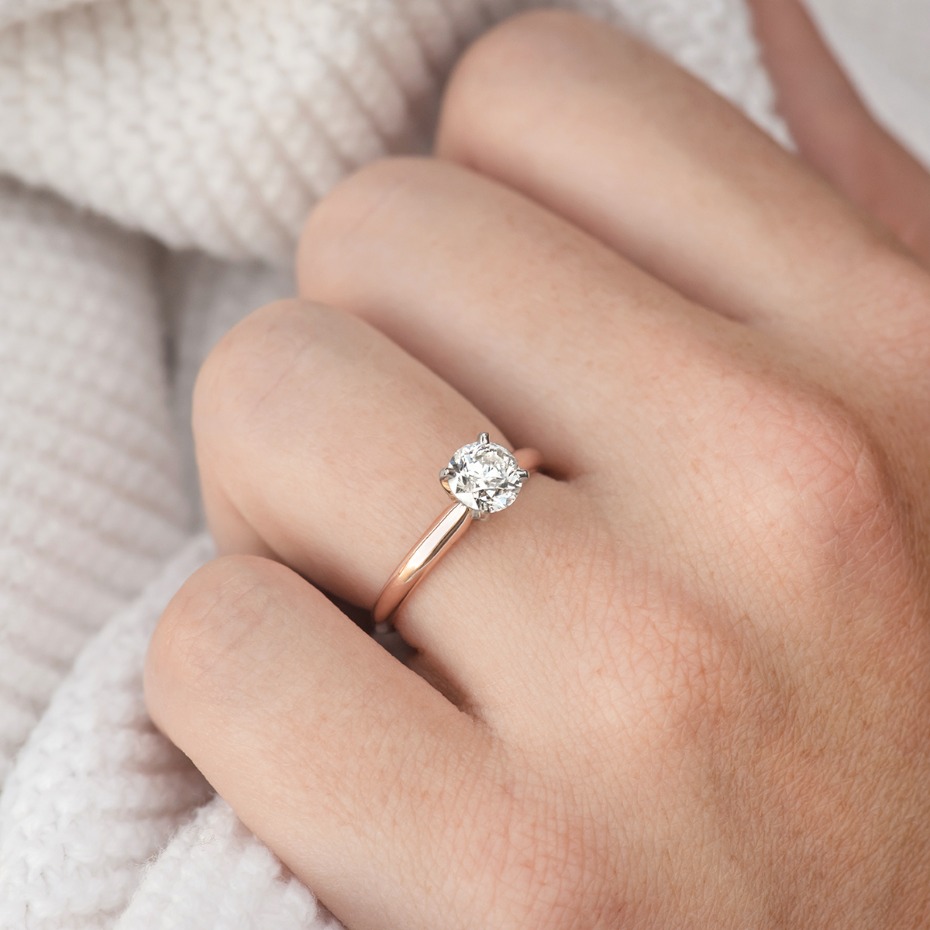 rose gold solitaire engagement ring