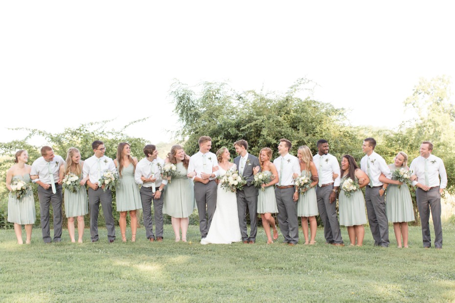 mint and green wedding party